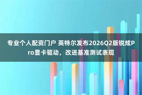 专业个人配资门户 英特尔发布2026Q2版锐炫Pro显卡驱动，改进基准测试表现